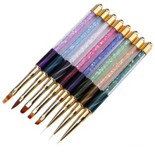 Popular new products 8 pieces of UV gel acrylic nail brushes with different designs drawing and painting nail art brush